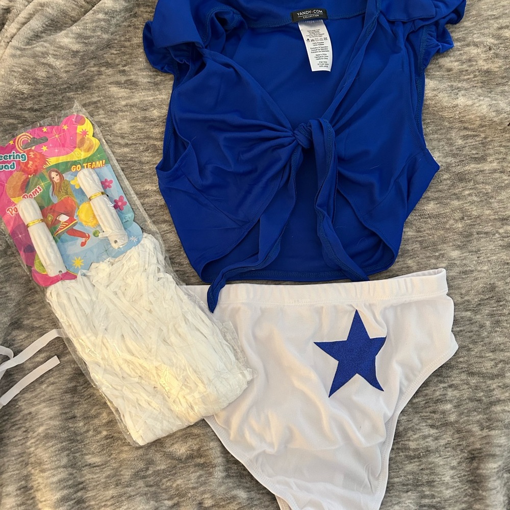 Yandy sexy Dance Blue and White Cheerleader Costume